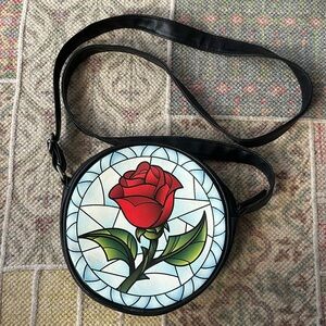Disney Beauty and the Beast rose crossbody purse